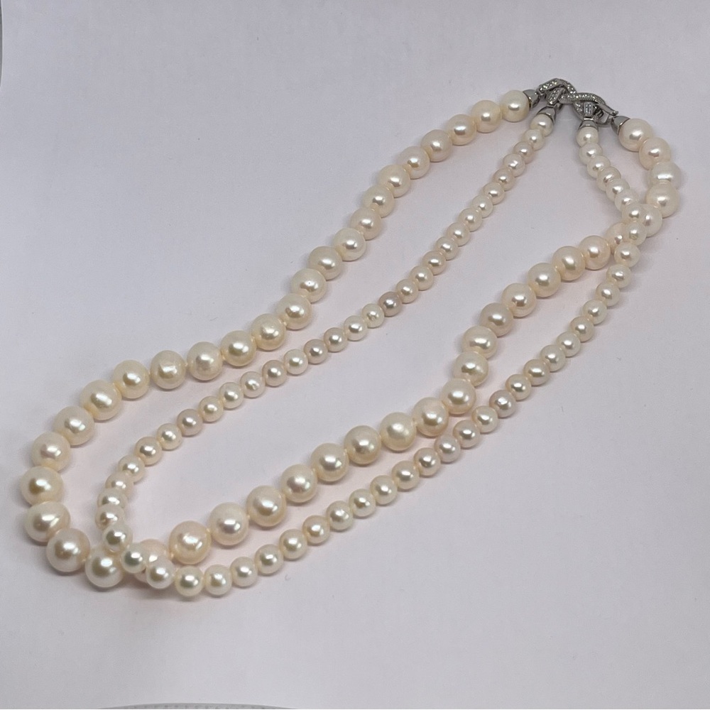 Genuine Double layers Freshwater Pearl Necklace Set